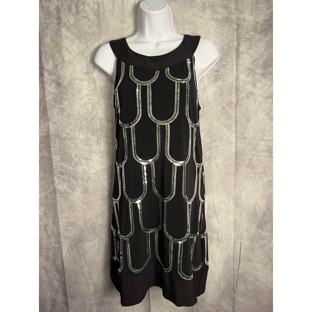 B Darlin Black & Silver Sequin Cocktail Dress – Size 11/12